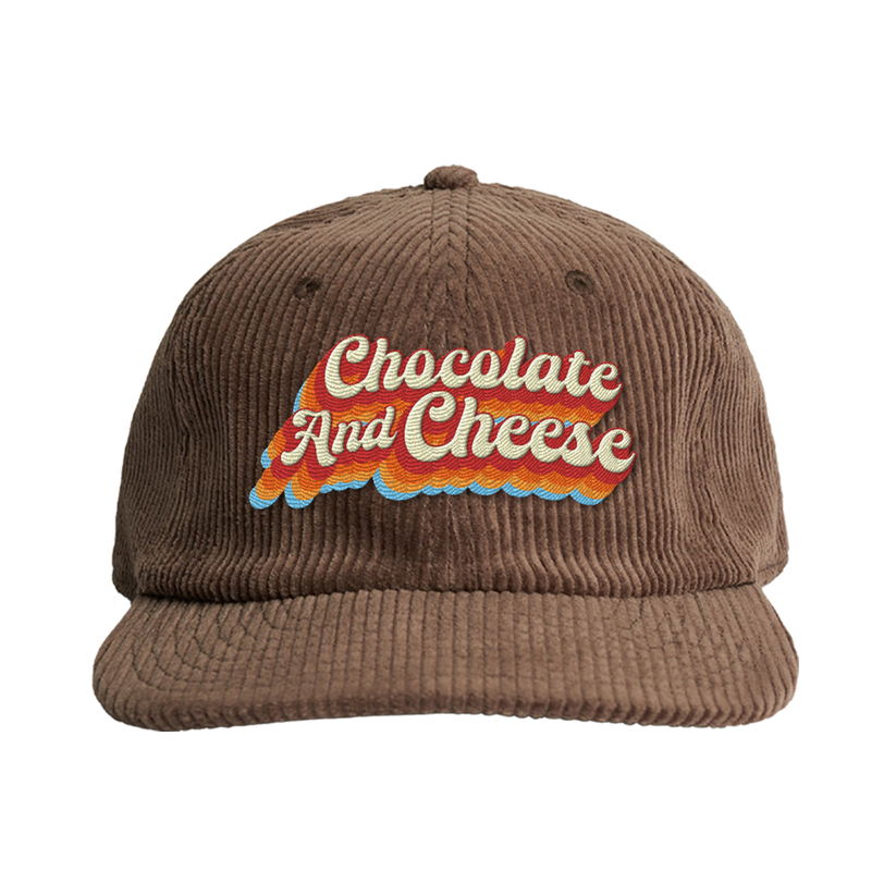 Chocolate & Cheese Script Corduroy Cap Ween