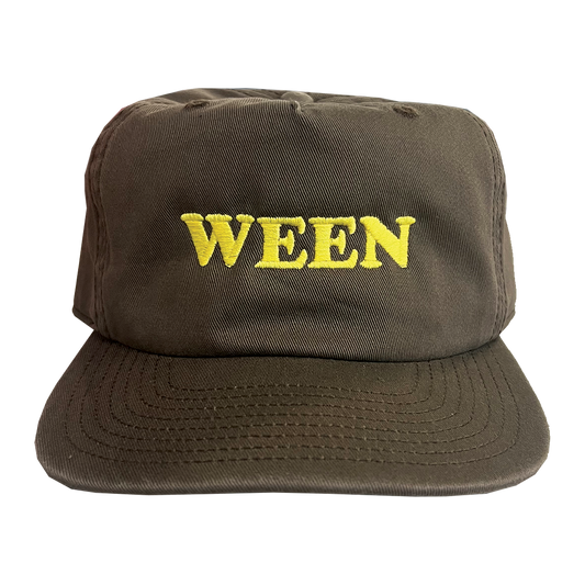 Ween Embroidered Snapback Hat - Brown / Gold